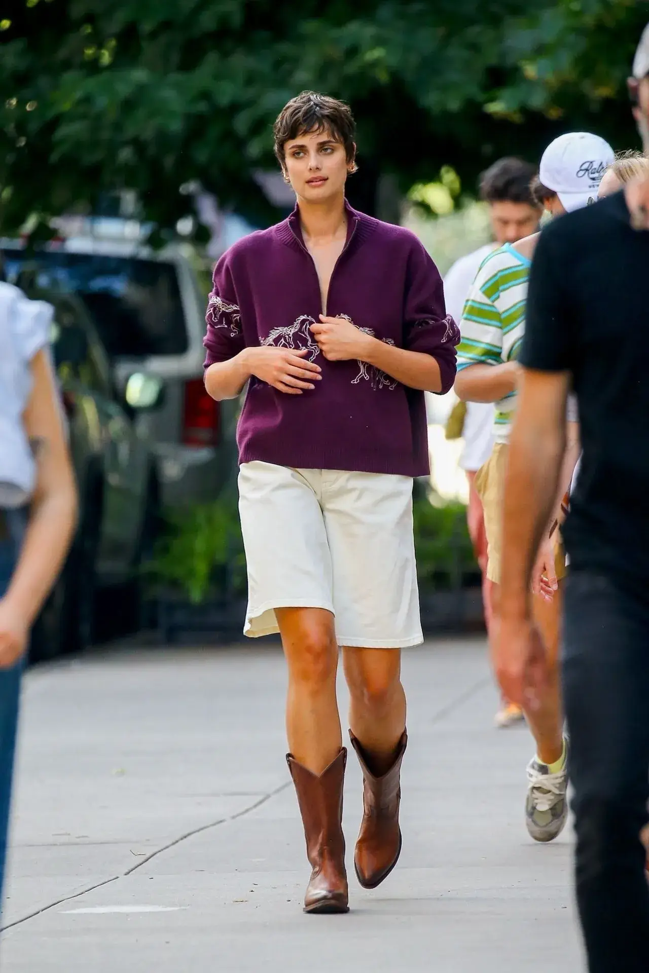 Taylor Hill Shooting a Video in Washington Square Park in New York City